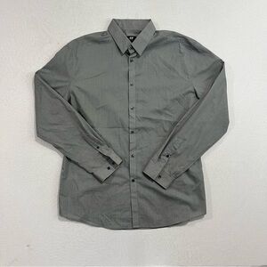 H&M Men Gray Button Down Shirt Slim Fit Size XXL